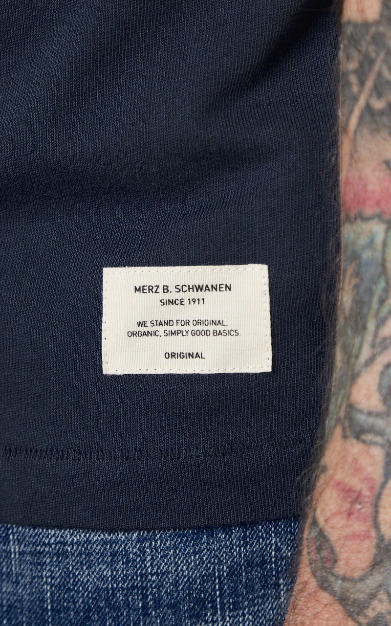 Merz b. Schwanen PLP04 Polo Shirt Denim Blue - Image 6