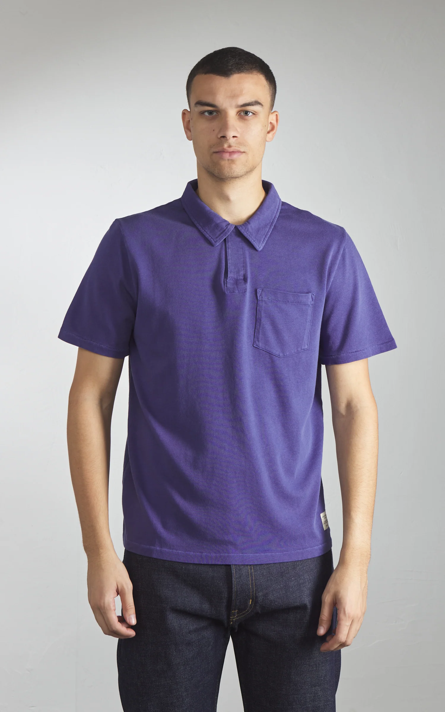 Merz b. Schwanen PLP04 Polo Shirt Purple Blue - Image 2