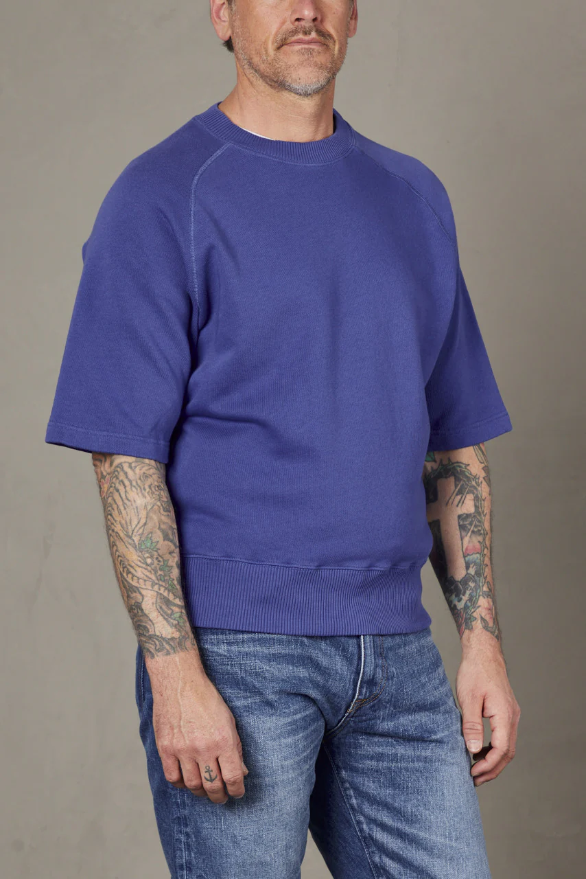 Merz b. Schwanen RGSW02 Sweatshirt Short Sleeve Vintage Blue - Image 3