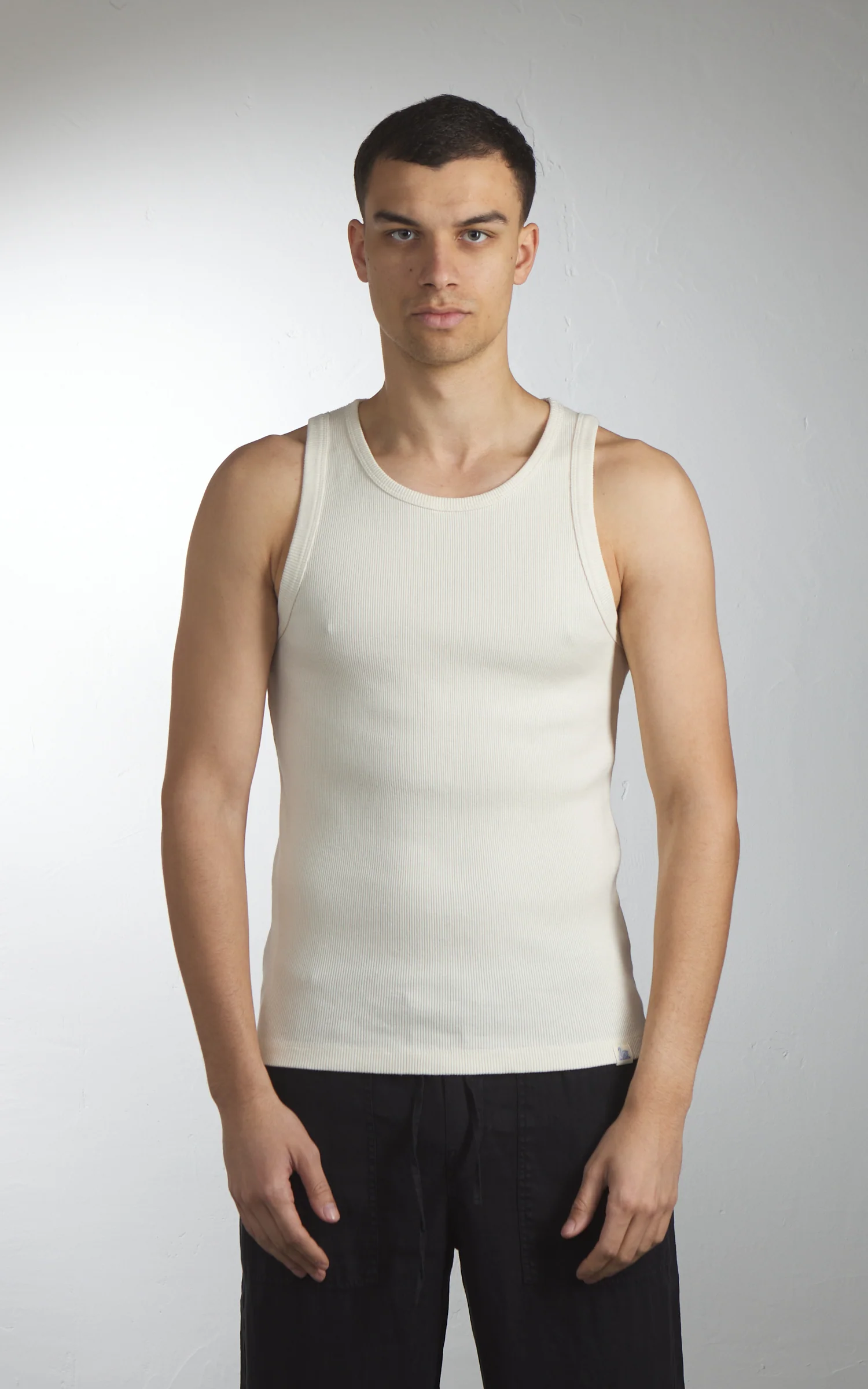Merz b. Schwanen RIBTANK01 Ribbed Tank Top Nature - Image 2