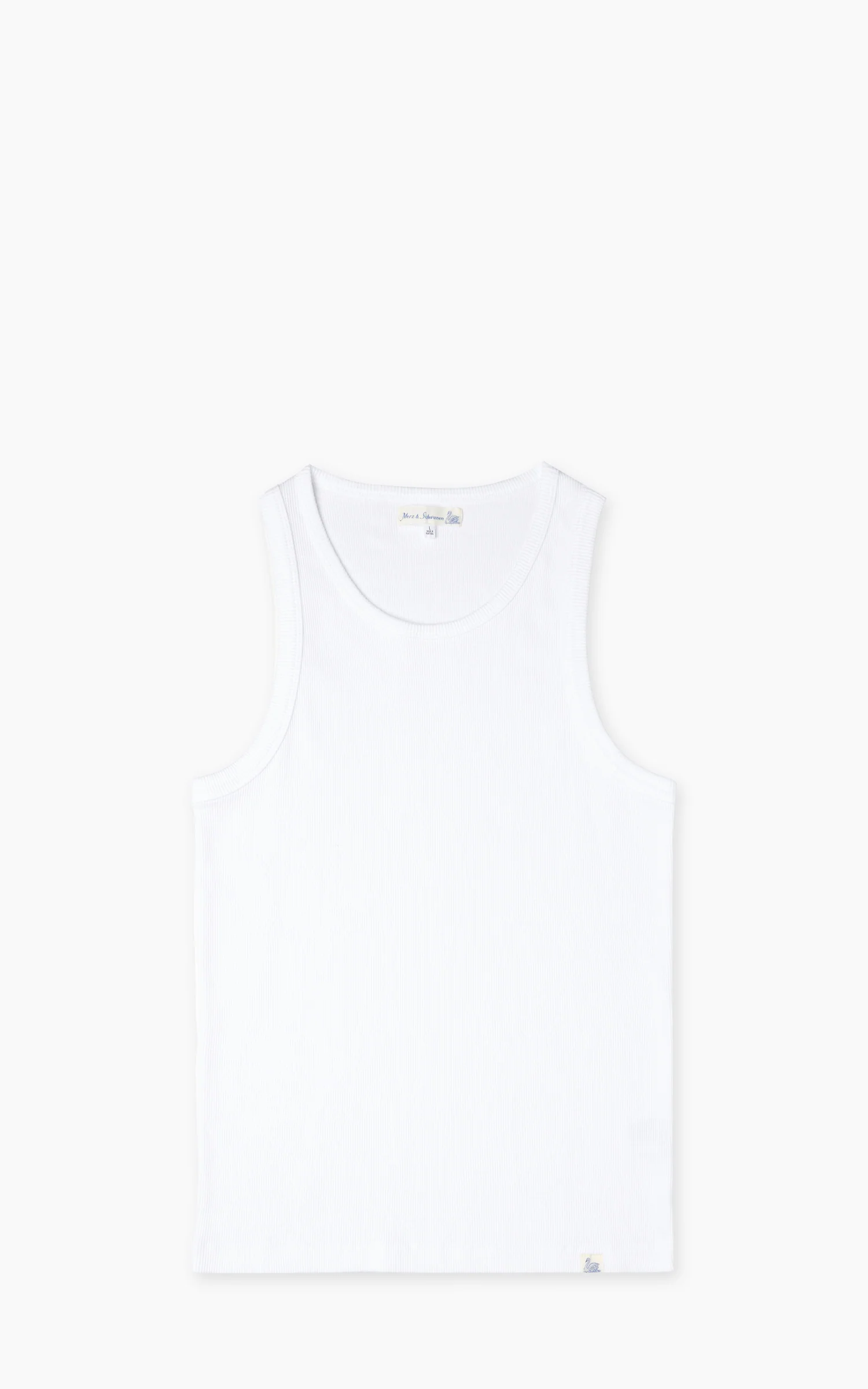 Merz b. Schwanen RIBTANK01 Ribbed Tank Top White