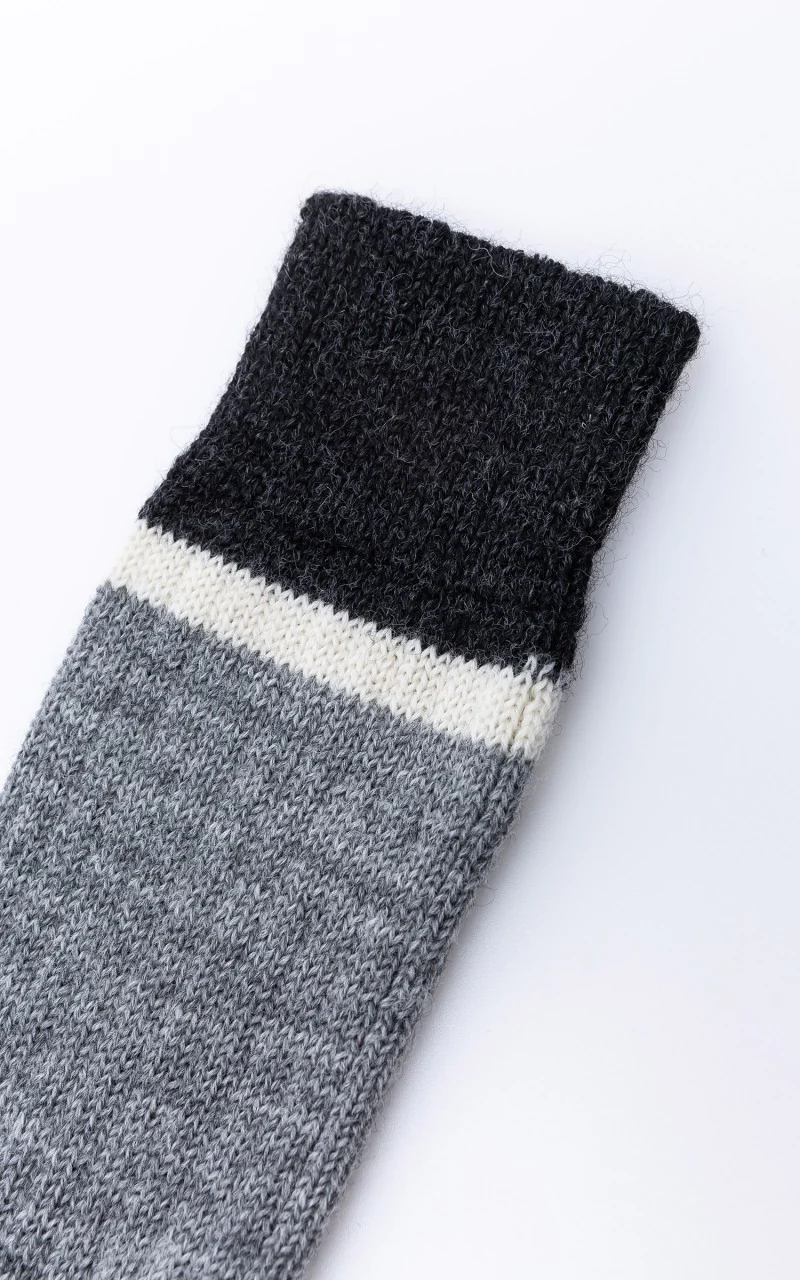 Merz b. Schwanen S73 Retro Sport Socks Greymelange/Nature - Image 2