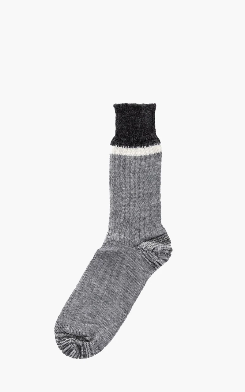 Merz b. Schwanen S73 Retro Sport Socks Greymelange/Nature - Image 6