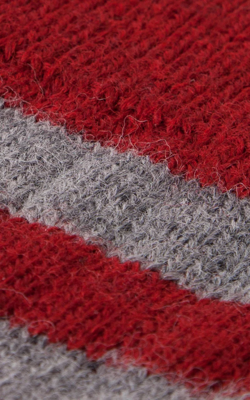 Merz b. Schwanen S76 Ringel Socks Dark Red / Grey Melange - Image 3
