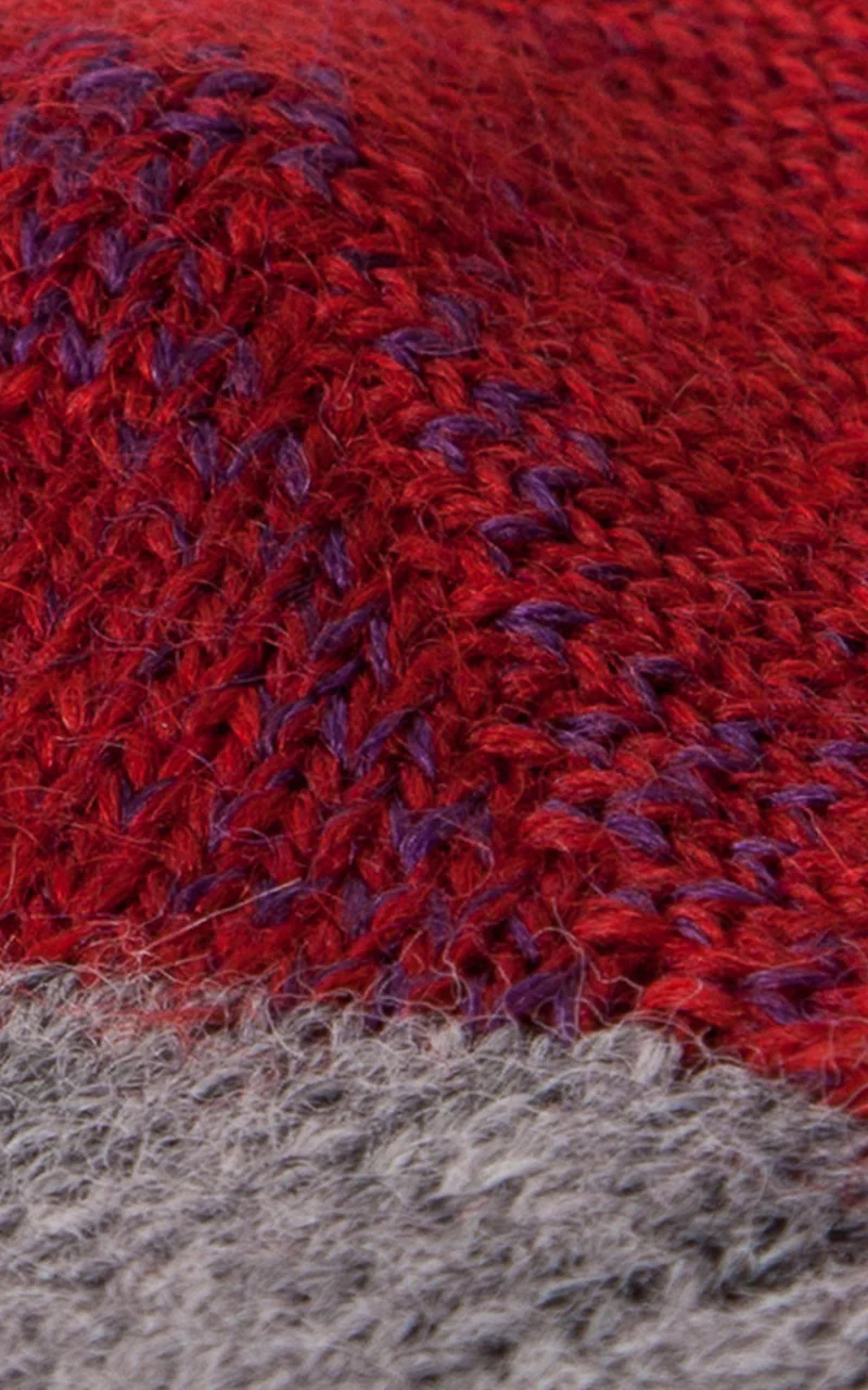 Merz b. Schwanen S76 Ringel Socks Dark Red / Grey Melange - Image 4