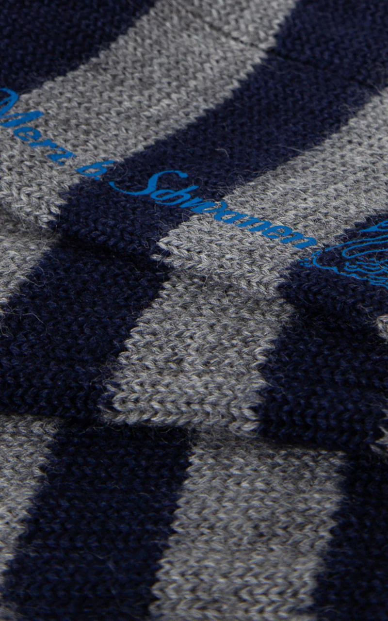 Merz b. Schwanen S76 Ringel Socks Ink/Grey Melange - Image 5