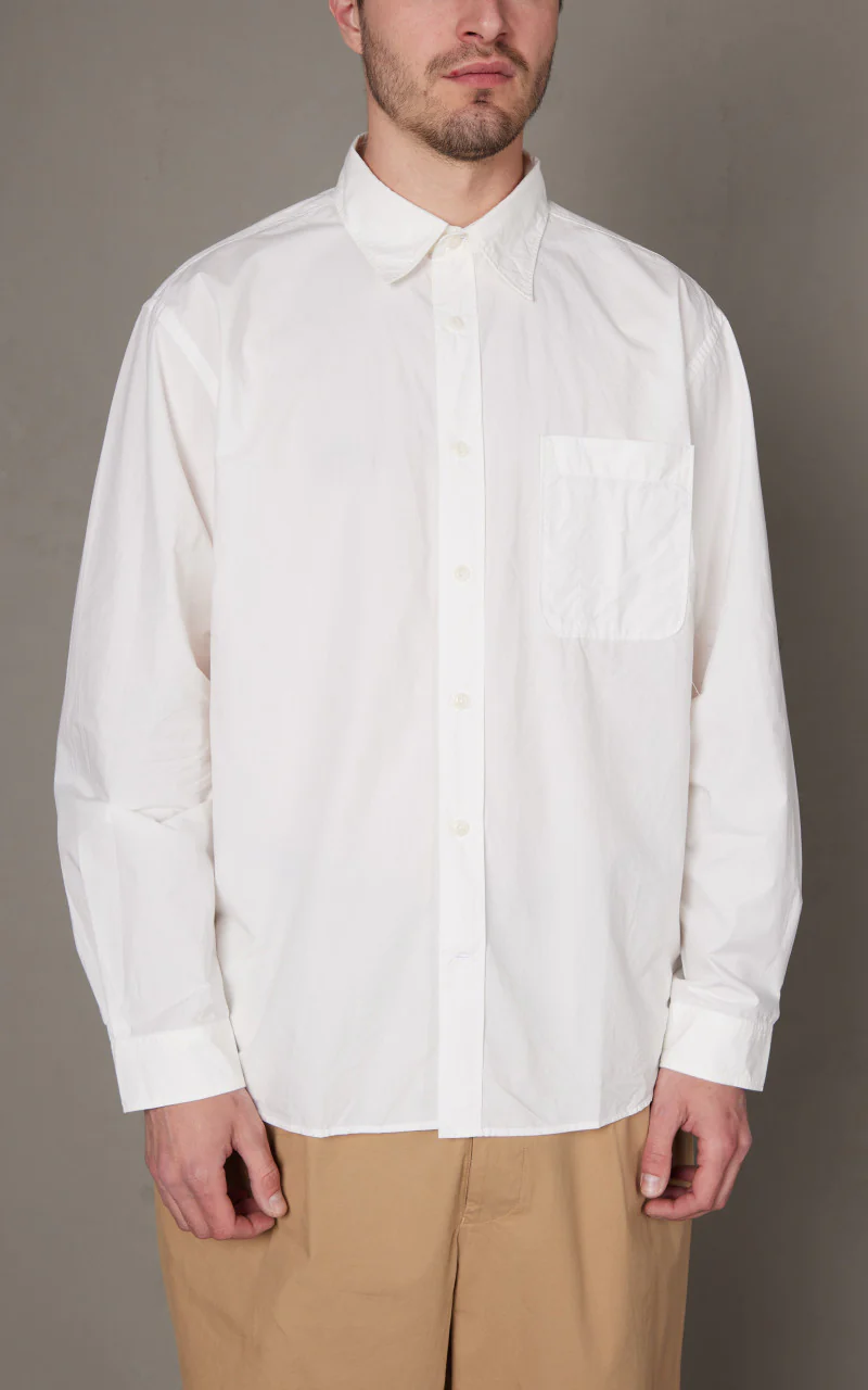 Merz b. Schwanen SHIRT01 Relaxed Fit Shirt White - Image 3