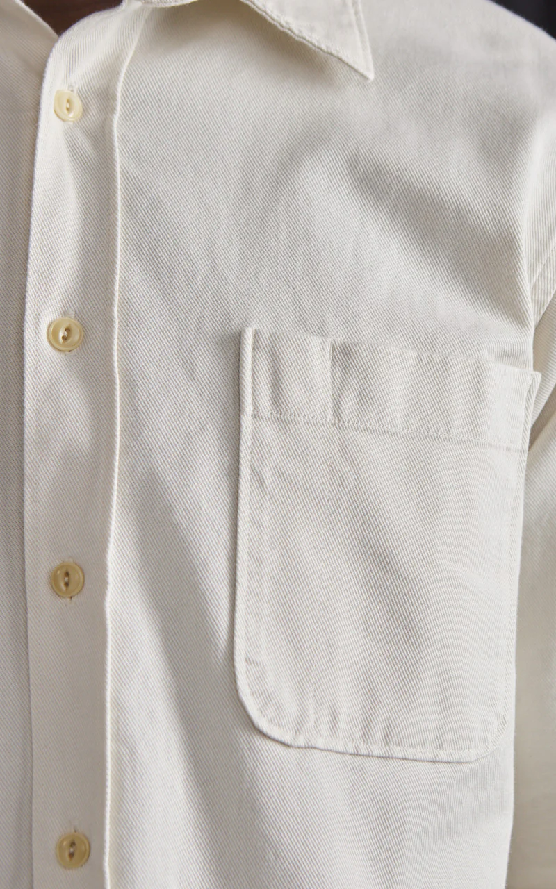 Merz b. Schwanen SHIRT01T Relaxed Fit Broken Twill Shirt Nature - Image 4