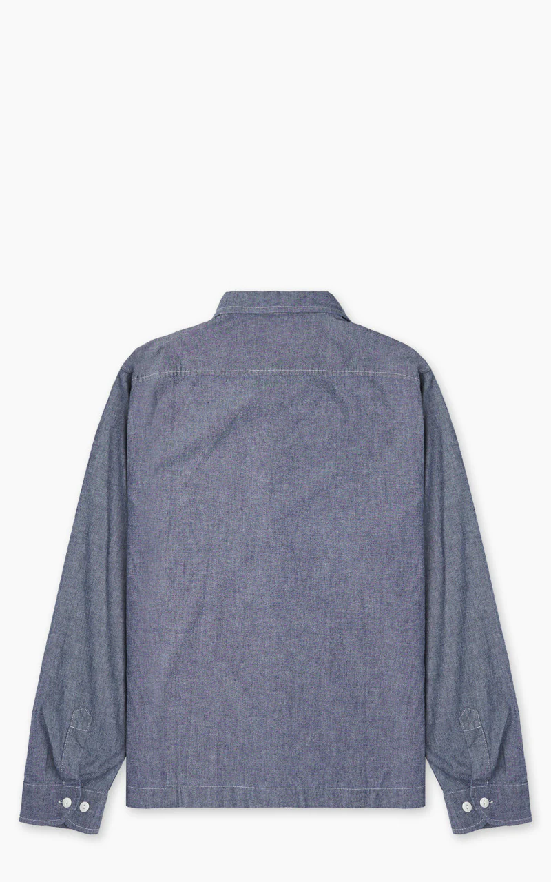 Merz b. Schwanen SHIRT06CH Chambray Shirt Denim Blue - Image 6