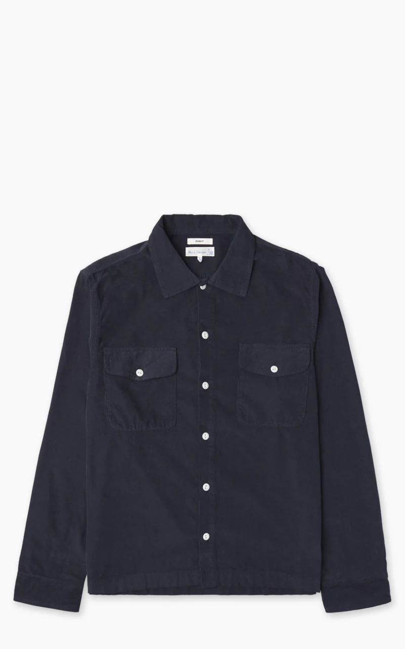 Merz b. Schwanen SHIRT06LC Corduroy Shirt Night Blue