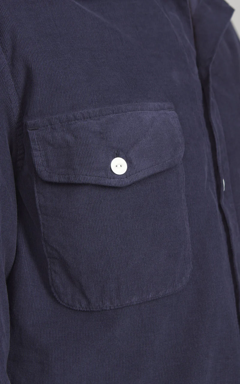 Merz b. Schwanen SHIRT06LC Corduroy Shirt Night Blue - Image 5