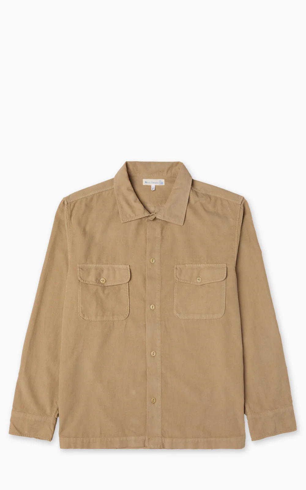 Merz b. Schwanen SHIRT06LC Light Cotton Corduroy Shirt Dusted Khaki