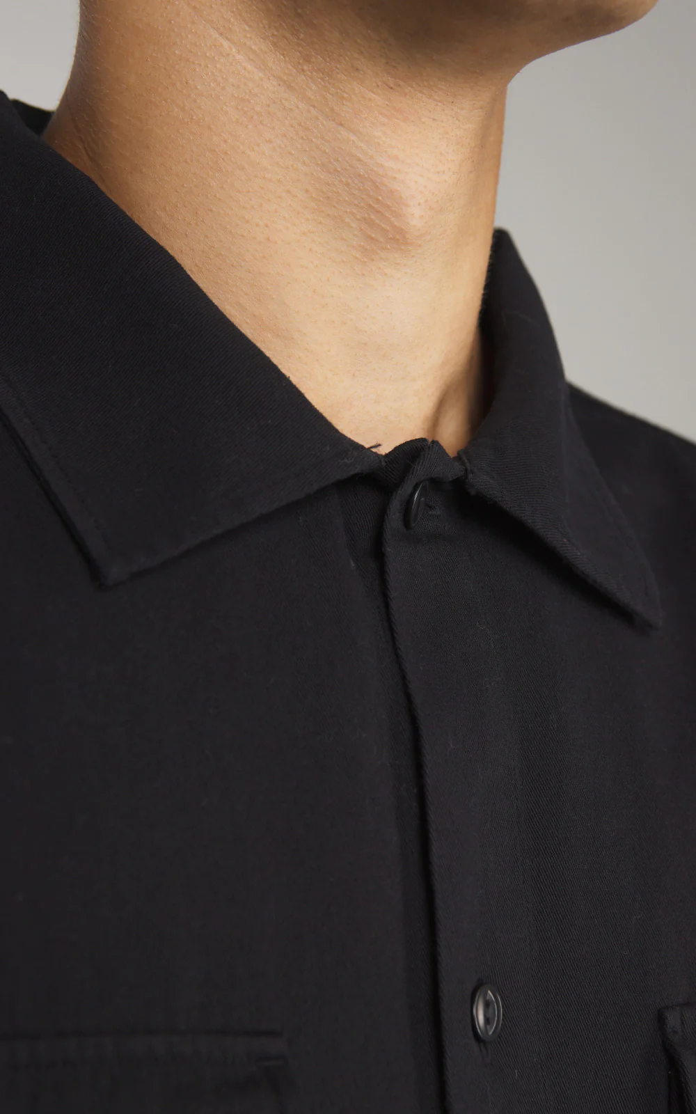 Merz b. Schwanen SHIRT06RT Cotton Twill Shirt Deep Black - Image 4