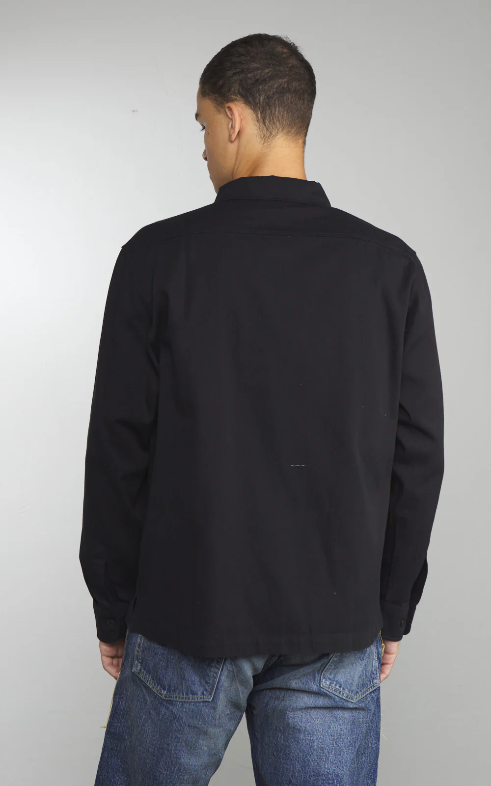 Merz b. Schwanen SHIRT06RT Cotton Twill Shirt Deep Black - Image 6