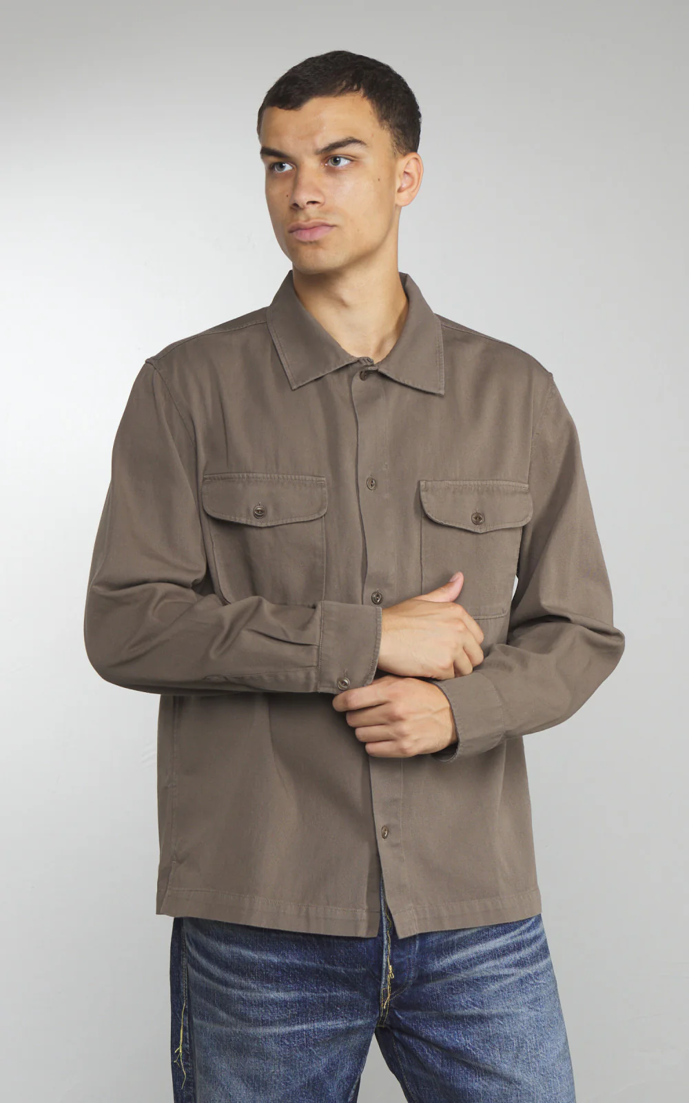 Merz b. Schwanen SHIRT06RT Cotton Twill Shirt Grain - Image 2