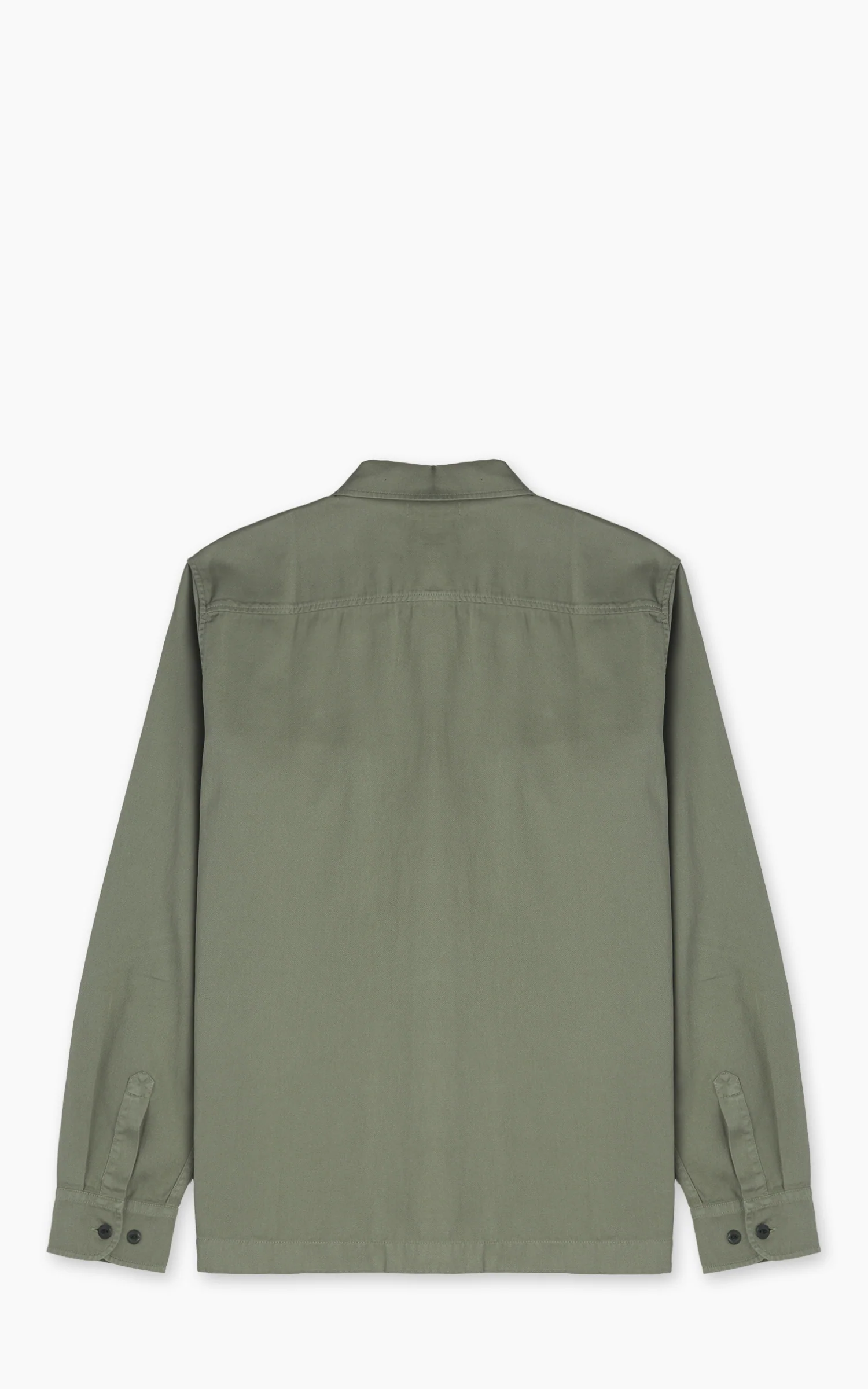 Merz b. Schwanen SHIRT06RT Cotton Twill Shirt Light Army - Image 2