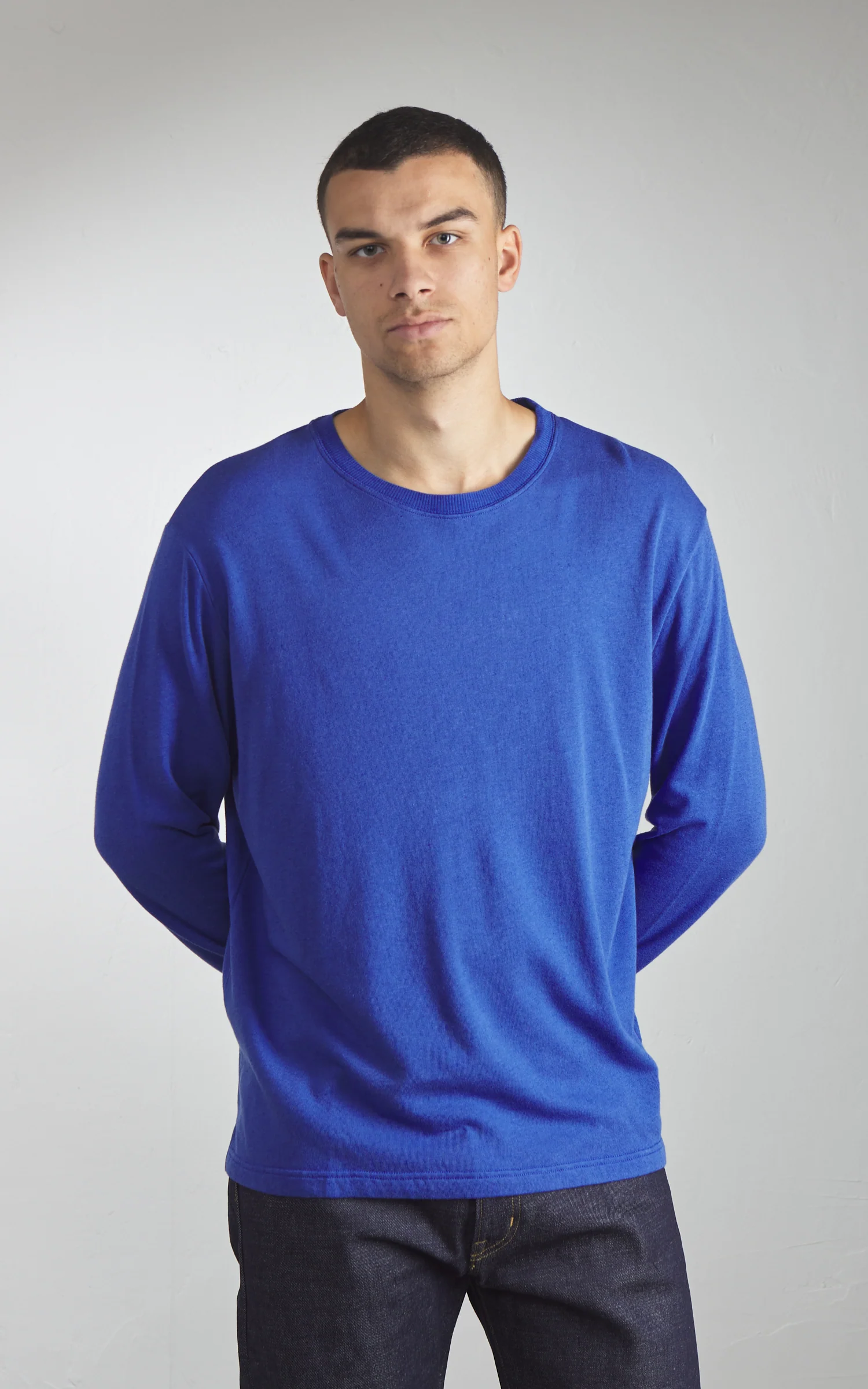 Merz b. Schwanen TLS05 Terry Longsleeve Vintage Blue - Image 4