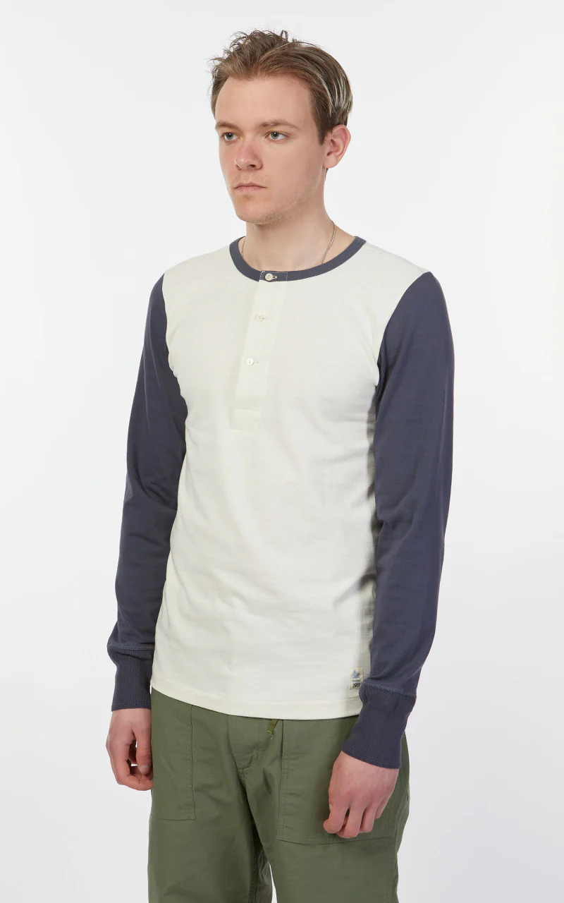 Merz b. Schwanen TR206B Button Facing 1/1 Oat/Navy - Image 4