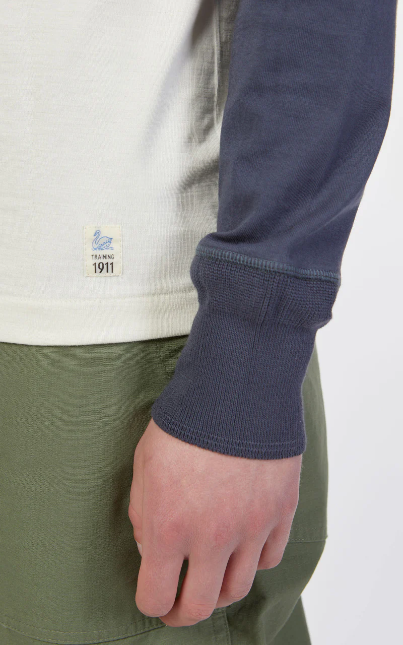 Merz b. Schwanen TR206B Button Facing 1/1 Oat/Navy - Image 7