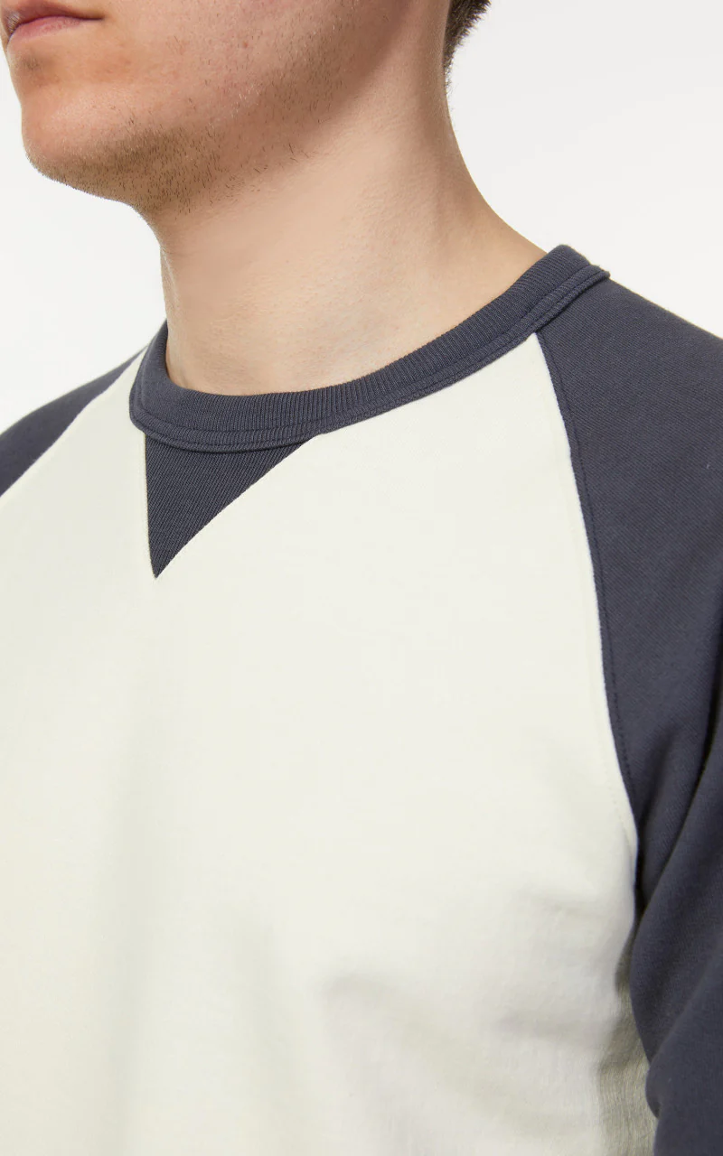 Merz b. Schwanen TR349 Good Training Sweatshirt Oat/Navy - Image 7
