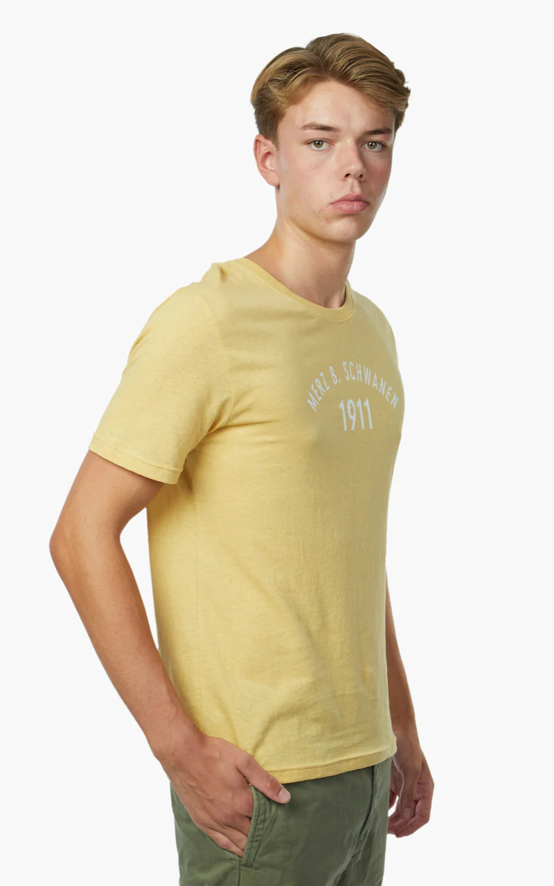 Merz b. Schwanen TRCT40 Crew Neck Print Tee Corn - Image 6