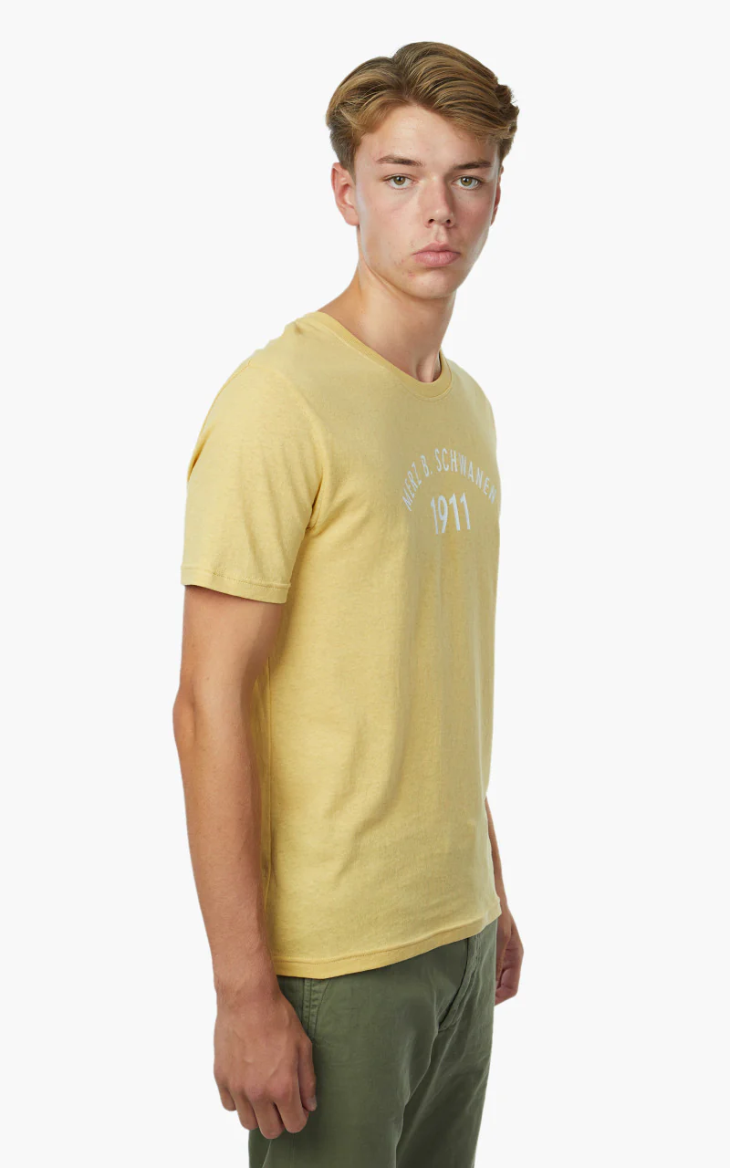 Merz b. Schwanen TRCT40 Crew Neck Print Tee Corn - Image 7