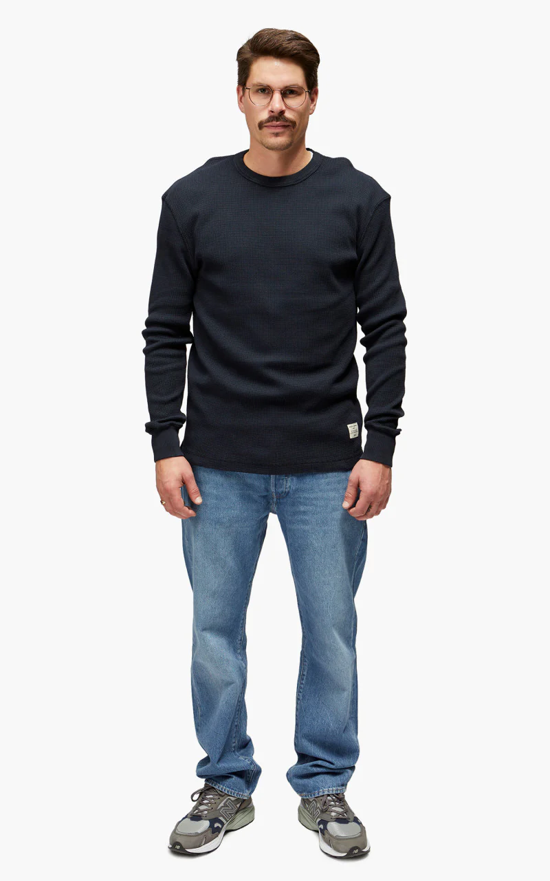Merz b. Schwanen Waffle Longsleeve Charcoal - Image 2