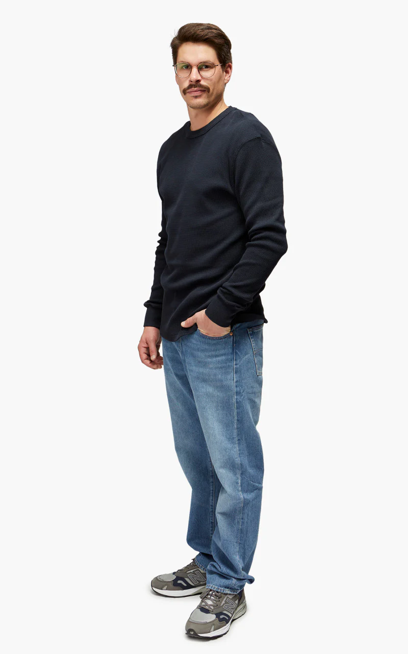 Merz b. Schwanen Waffle Longsleeve Charcoal - Image 3