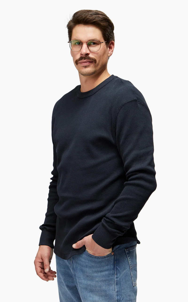 Merz b. Schwanen Waffle Longsleeve Charcoal - Image 4