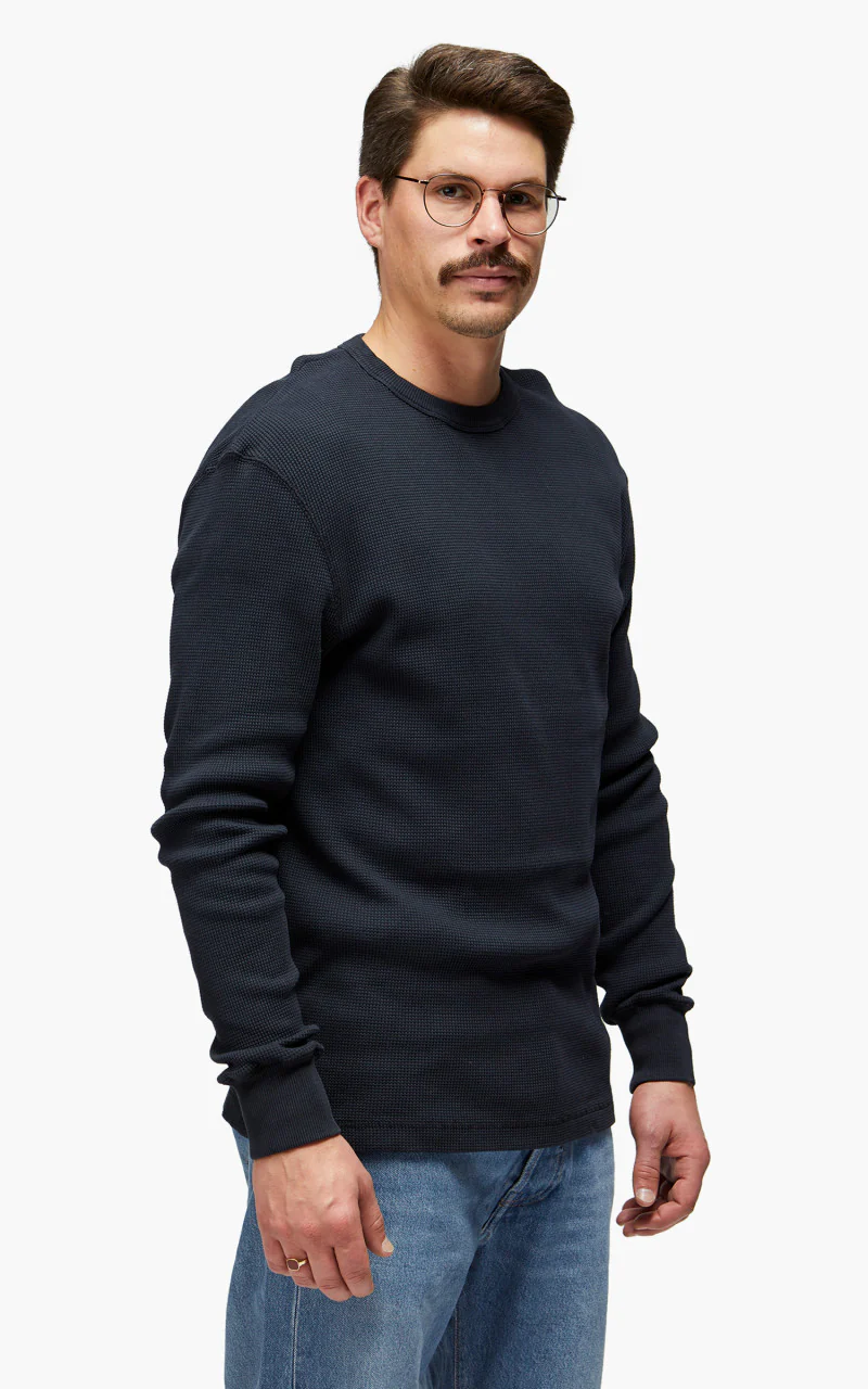 Merz b. Schwanen Waffle Longsleeve Charcoal - Image 5