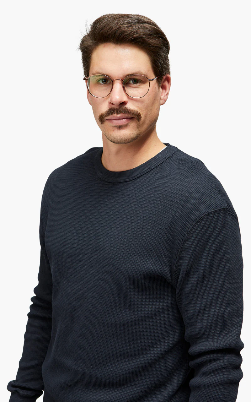 Merz b. Schwanen Waffle Longsleeve Charcoal - Image 7