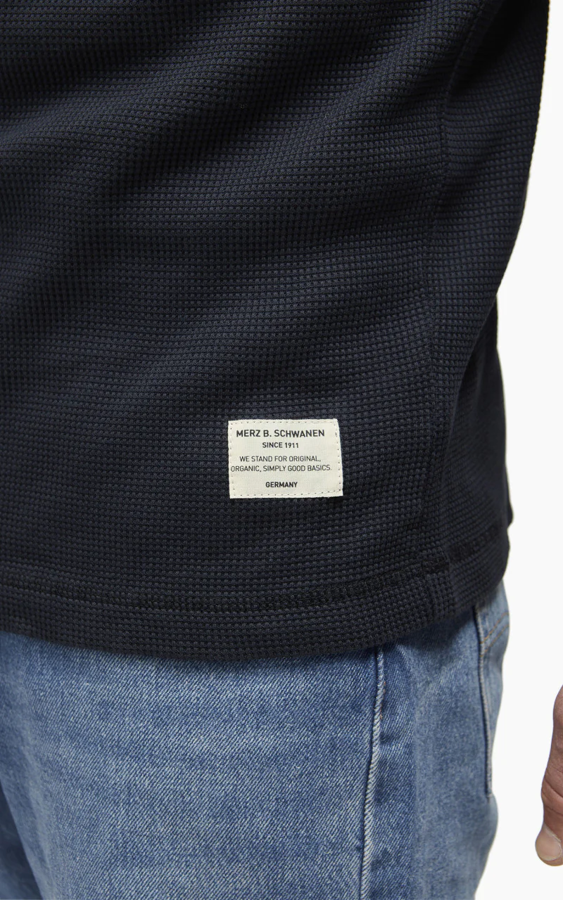 Merz b. Schwanen Waffle Longsleeve Charcoal - Image 8