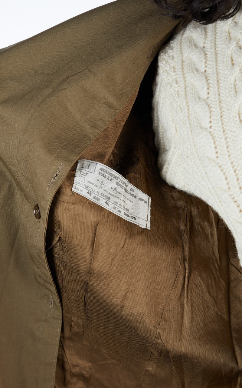 Military Surplus Italian Trench Coat Olive - Image 8