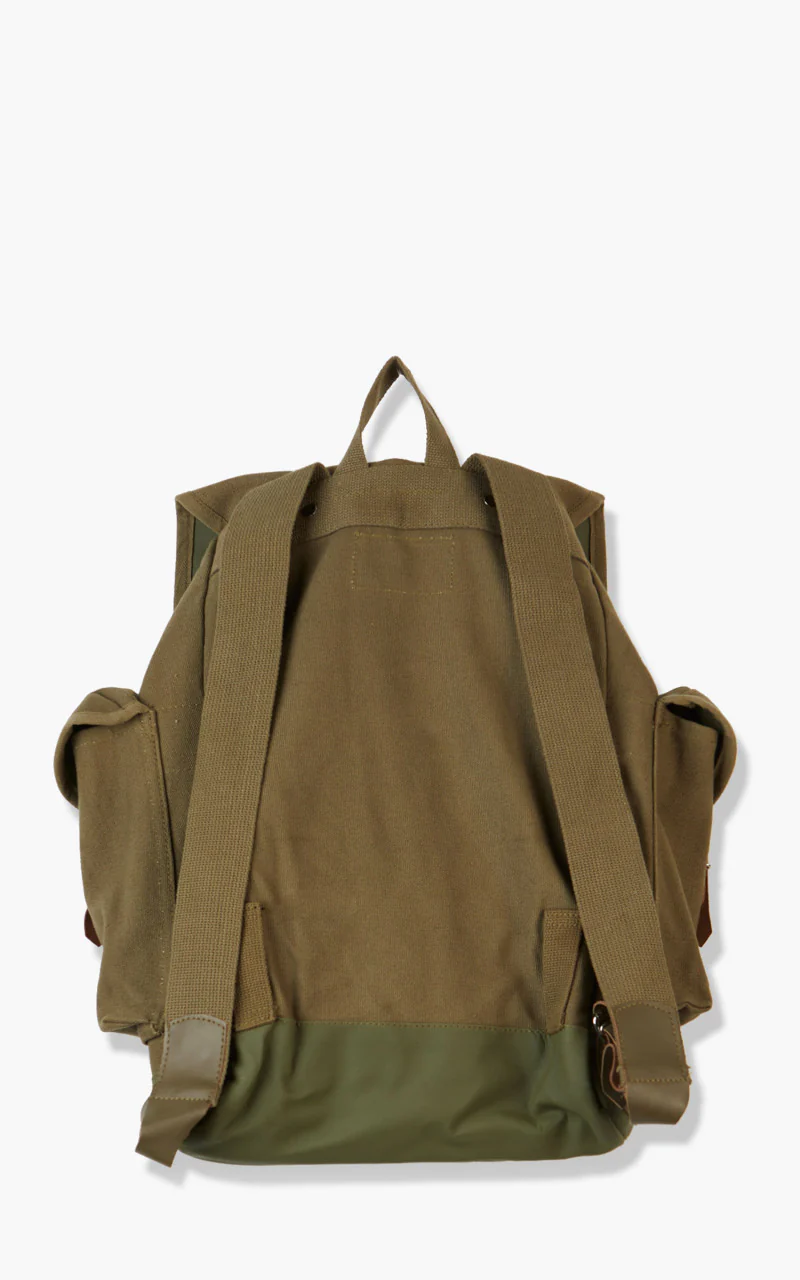 Military Surplus Military Mountain Backpack Canvas/Leather Olive - Image 2