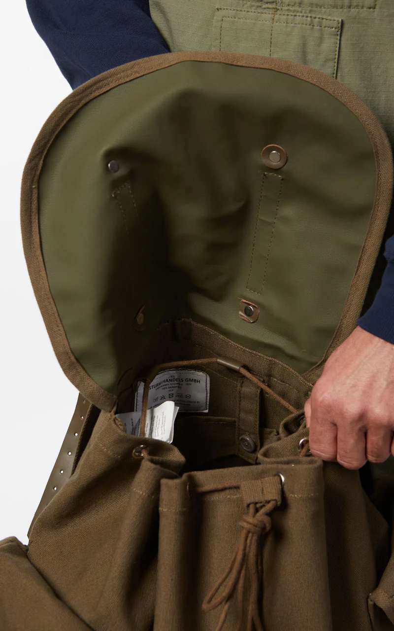 Military Surplus Military Mountain Backpack Canvas/Leather Olive - Image 8