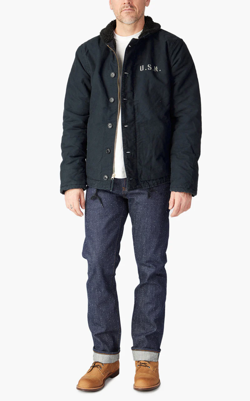 Military Surplus N-1 Deck Jacket Dark Blue - Image 2