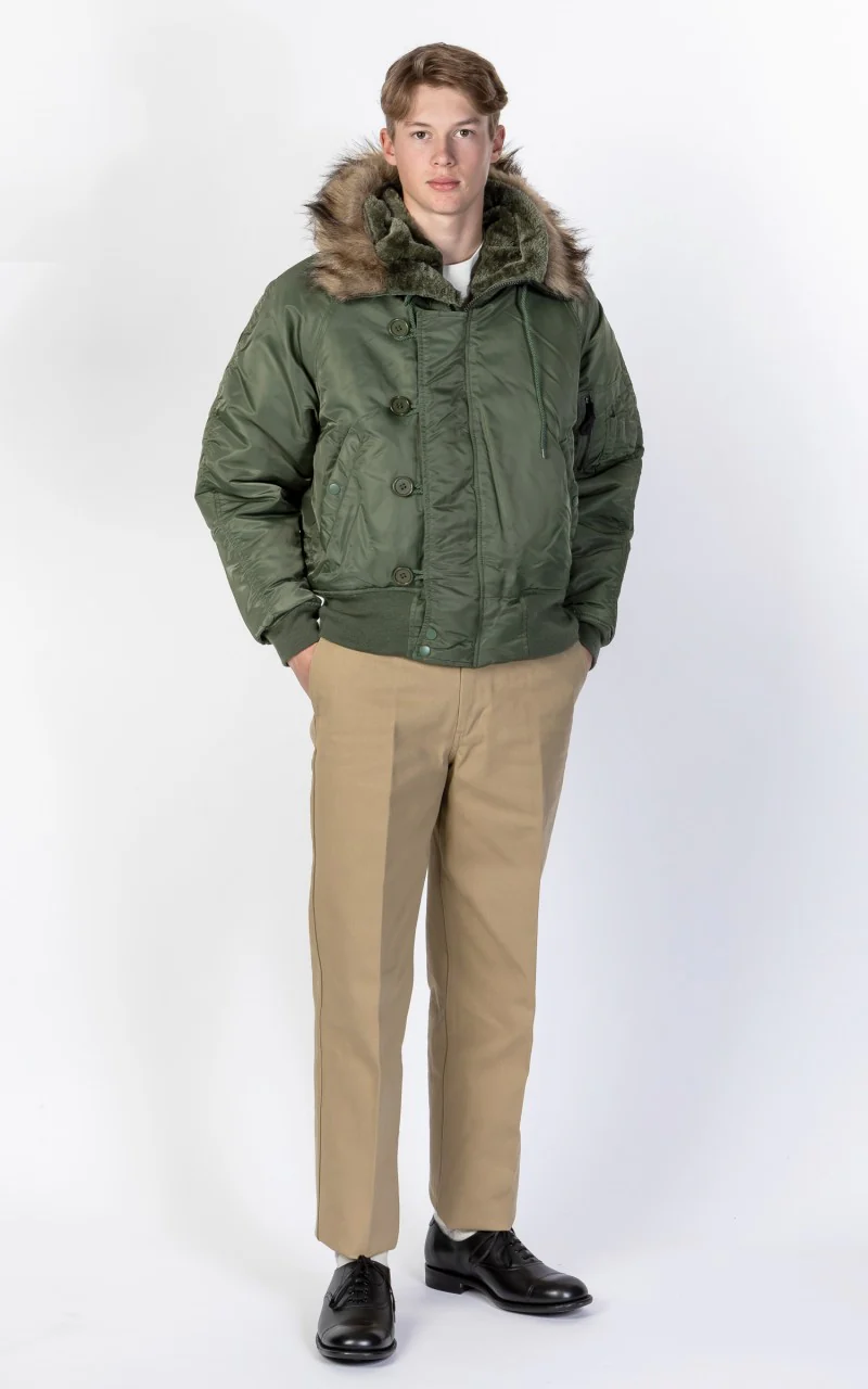 Military Surplus N2B US Flight Jacket Olive - Image 2