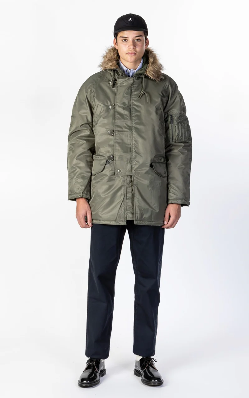 Military Surplus N3B US Flight Parka Olive - Image 2