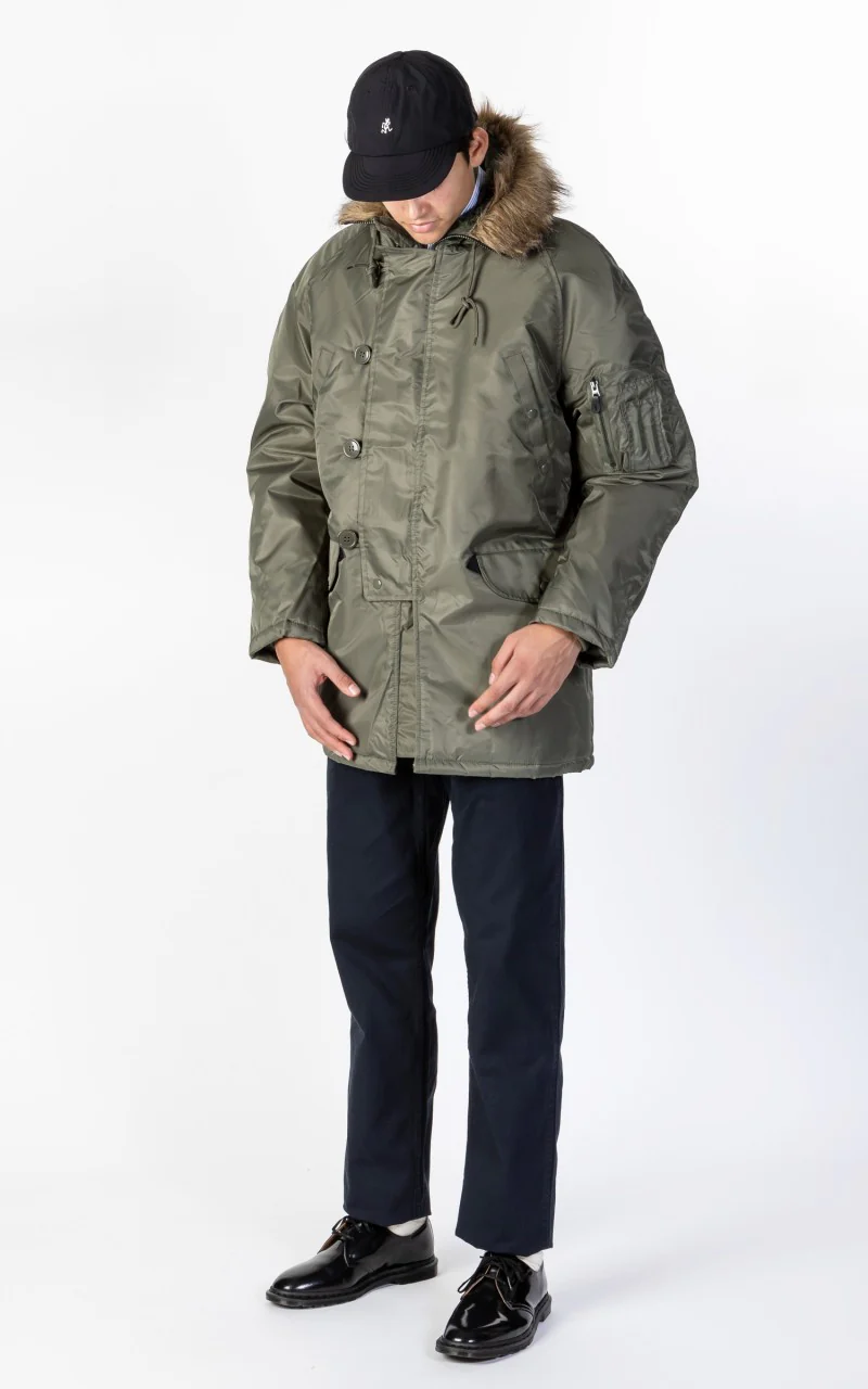 Military Surplus N3B US Flight Parka Olive - Image 3