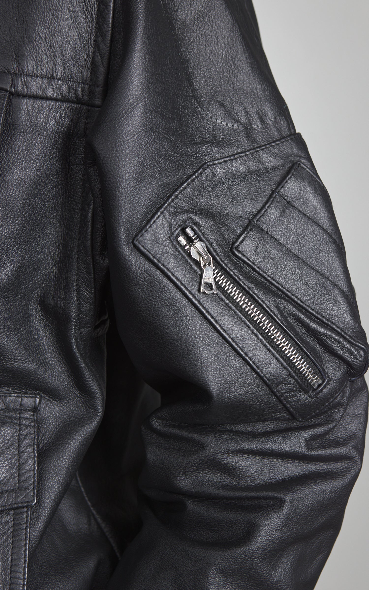 Military Surplus Polizei Leather Jacket Black - Image 9