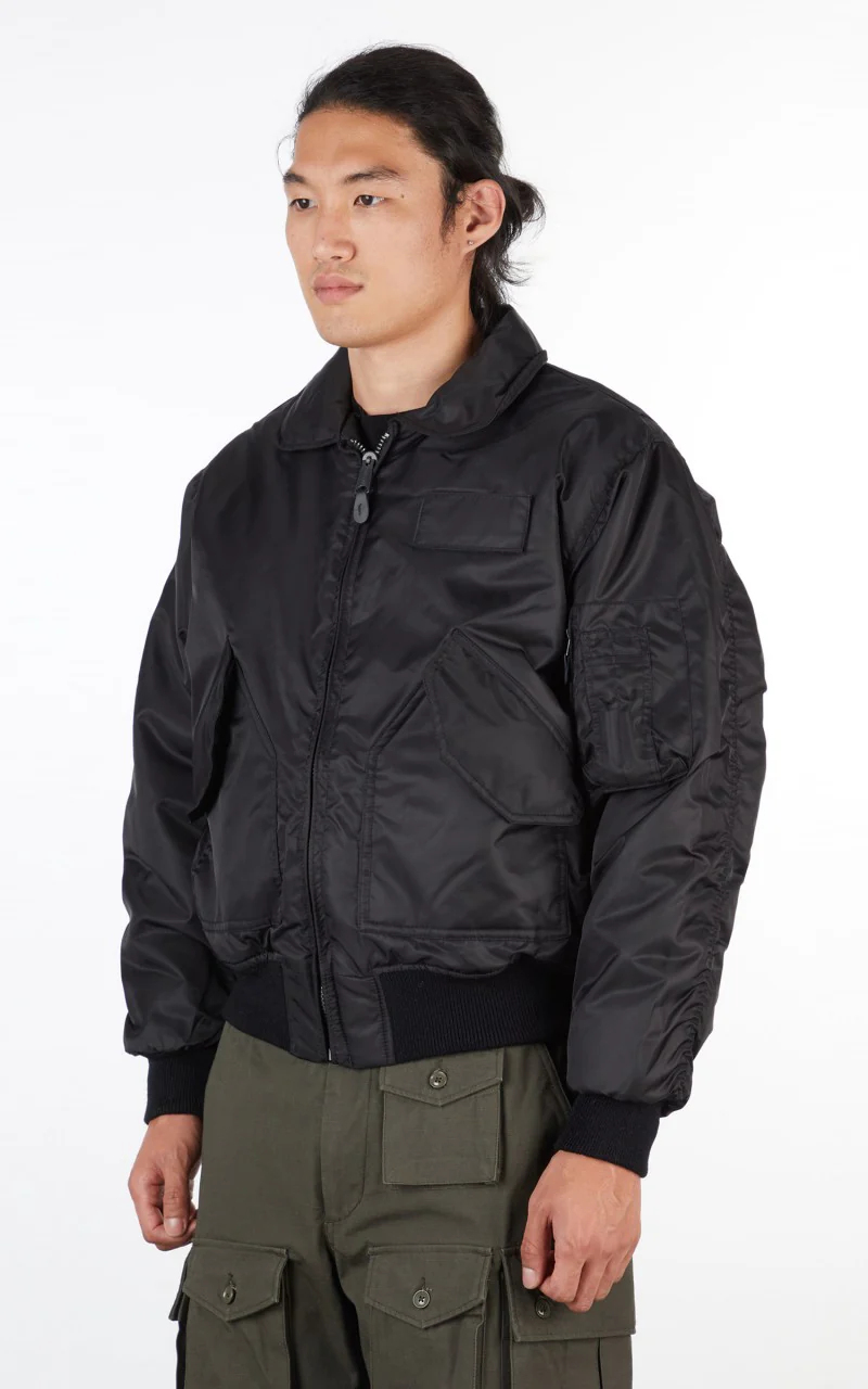 Military Surplus SWAT CWU US Fur Collar Flight Jacket Black - Image 4