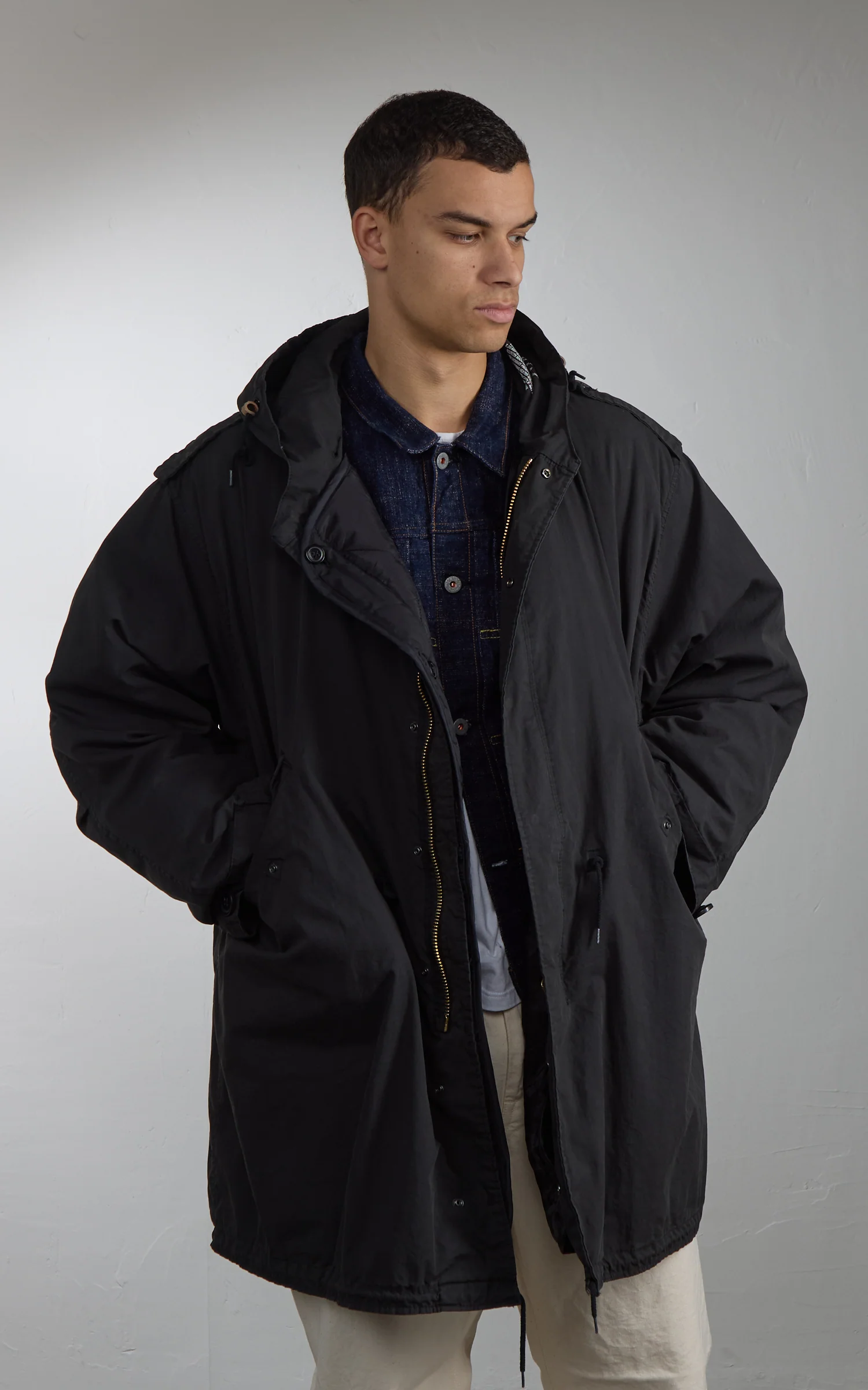Military Surplus US M51 Fishtail Parka "O-Bleached" Black by 140FAHRENHEIT - Image 2