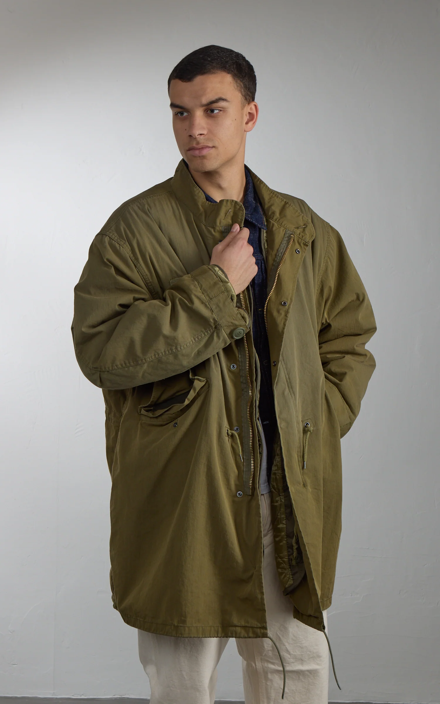 Military Surplus US M65 Fishtail Parka "O-Bleached" Olive Drab by 140FAHRENHEIT - Image 2