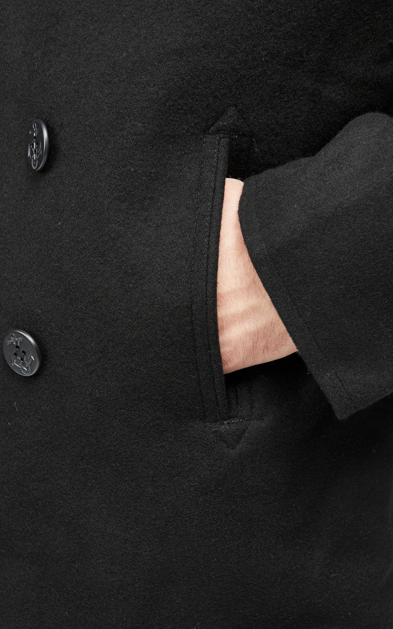 Military Surplus US Navy Pea Coat Black - Image 7