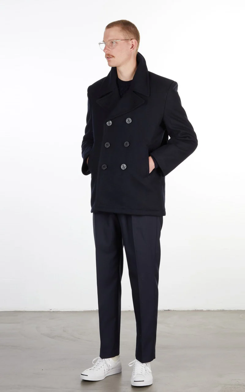 Military Surplus US Navy Pea Coat Dark Navy - Image 2