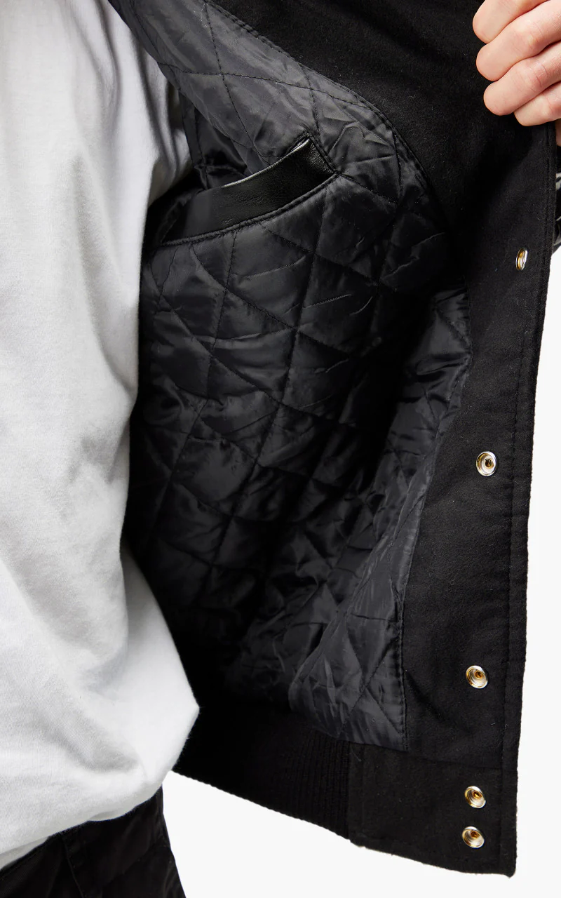 Military Surplus Varsity Jacket Black/Black - Image 10