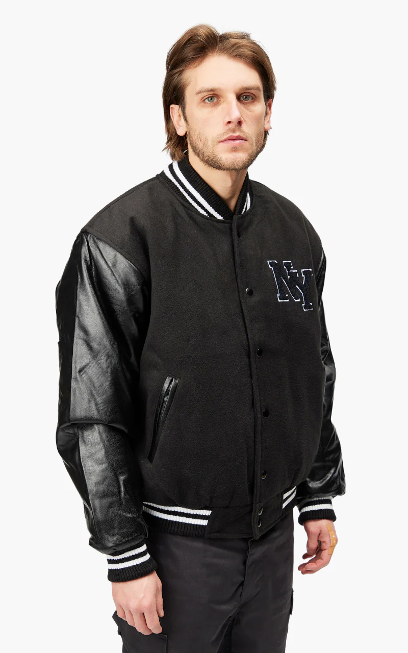 Military Surplus Varsity Jacket Black/Black - Image 6