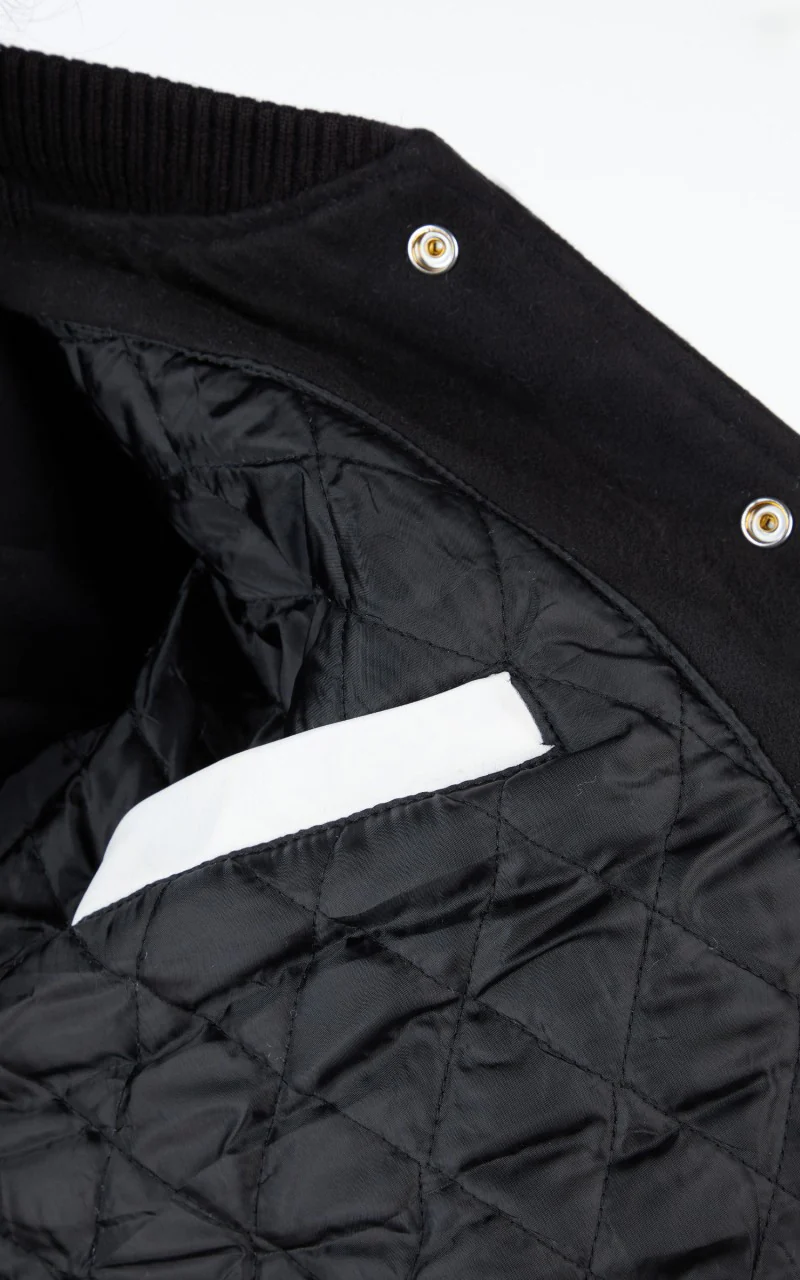 Military Surplus Varsity Jacket Black/White - Image 9
