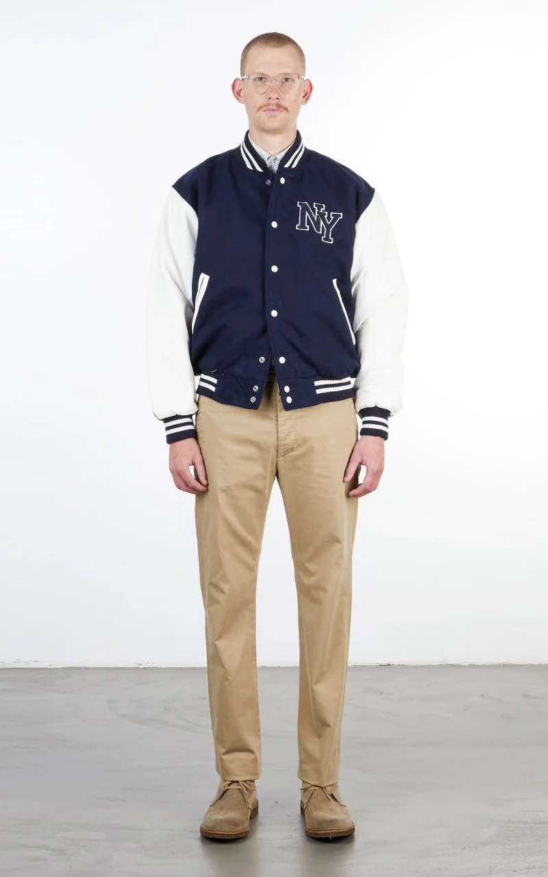 Military Surplus Varsity Jacket Navy/White - Image 3