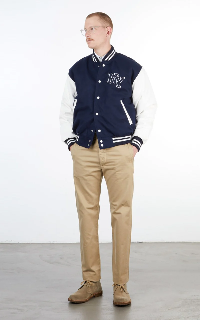 Military Surplus Varsity Jacket Navy/White - Image 4